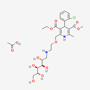 molecular formula C28H41ClN2O12 B13845406 Amlodipine Mannitol Adduct Acetate Salt 