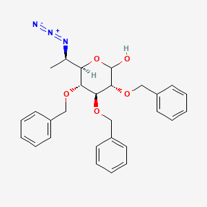 molecular formula C28H31N3O5 B13845414 (3R,4S,5R,6R)-6-(1-Azidoethyl)-3,4,5-tris(benzyloxy)tetrahydro-2H-pyran-2-ol 
