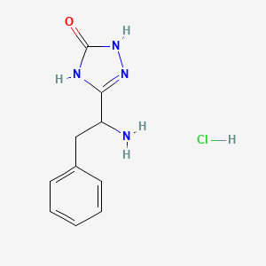 molecular formula C10H13ClN4O B1384542 3-(1-amino-2-phenylethyl)-1H-1,2,4-triazol-5(4H)-one hydrochloride CAS No. 1674389-85-5