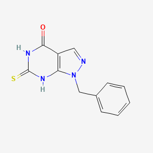 molecular formula C12H10N4OS B1384546 1-苄基-6-巯基-1,5-二氢-4H-吡唑并[3,4-d]嘧啶-4-酮 CAS No. 1204298-46-3