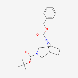 molecular formula C19H26N2O4 B1384551 8-O-苄基 3-O-叔丁基 3,8-二氮杂双环[3.2.1]辛烷-3,8-二羧酸酯 CAS No. 1642844-75-4