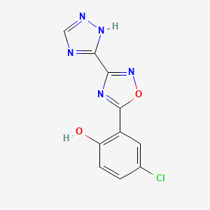 molecular formula C10H6ClN5O2 B1384557 4-chloro-2-[3-(4H-1,2,4-triazol-3-yl)-1,2,4-oxadiazol-5-yl]phenol CAS No. 1461713-53-0