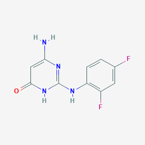 molecular formula C10H8F2N4O B1384562 6-Amino-2-[(2,4-difluorophenyl)amino]pyrimidin-4(3H)-one CAS No. 123375-87-1