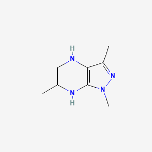 molecular formula C8H14N4 B1384564 1,3,6-trimethyl-1H,4H,5H,6H,7H-pyrazolo[3,4-b]pyrazine CAS No. 1375472-98-2