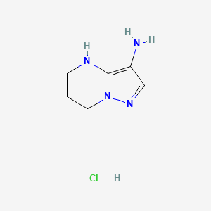 molecular formula C6H11ClN4 B1384565 4,5,6,7-Tetrahydropyrazolo[1,5-a]pyrimidin-3-amine hydrochloride CAS No. 1262772-00-8