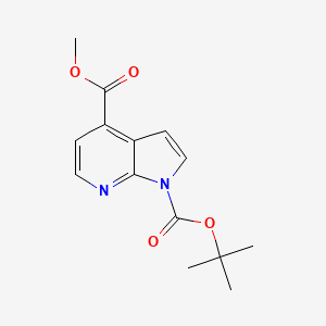 molecular formula C14H16N2O4 B13845679 1-(tert-Butyl) 4-methyl 1H-pyrrolo[2,3-b]pyridine-1,4-dicarboxylate 