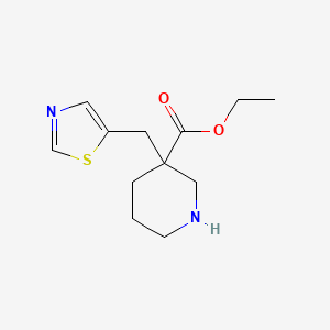 molecular formula C12H18N2O2S B13845766 Ethyl 3-(1,3-thiazol-5-ylmethyl)piperidine-3-carboxylate 