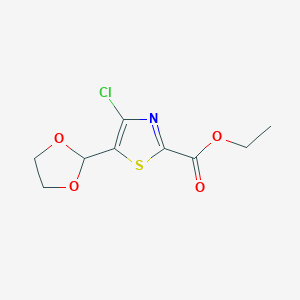 molecular formula C9H10ClNO4S B13845780 Ethyl 4-chloro-5-(1,3-dioxolan-2-yl)-1,3-thiazole-2-carboxylate 