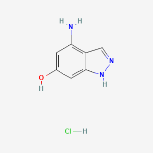 molecular formula C7H8ClN3O B1384580 4-Amino-1H-indazol-6-ol hydrochloride CAS No. 1167055-54-0