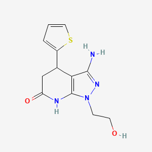 3-amino-1-(2-hydroxyethyl)-4-(2-thienyl)-1,4,5,7-tetrahydro-6H-pyrazolo[3,4-b]pyridin-6-one