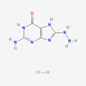 molecular formula C5H8ClN7O B1384593 2-amino-8-hydrazinyl-6,9-dihydro-1H-purin-6-one hydrochloride CAS No. 1461705-80-5