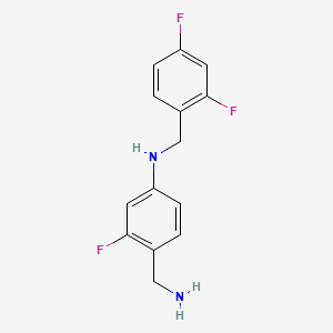 molecular formula C14H13F3N2 B13846029 4-(Aminomethyl)-N-(2,4-difluorobenzyl)-3-fluoroanaline Hydrochloride 