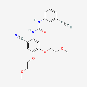 molecular formula C22H23N3O5 B13846041 1-(2-Cyano-4,5-bis(2-methoxyethoxy)phenyl)-3-(3-ethynylphenyl)urea 