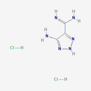 molecular formula C3H8Cl2N6 B1384605 5-amino-1H-1,2,3-triazole-4-carboximidamide dihydrochloride CAS No. 1803604-51-4