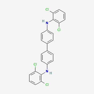 molecular formula C24H16Cl4N2 B13846066 N4,N4'-Bis(2,6-dichlorophenyl)-[1,1'-biphenyl]-4,4'-diamine 