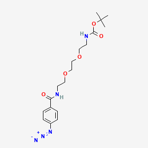 molecular formula C18H27N5O5 B1384610 (2-{2-[2-(4-Azidobenzoylamino)-ethoxy]-ethoxy}-ethyl)-carbamic acid tert-butyl ester CAS No. 2279124-06-8