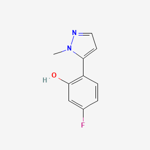 molecular formula C10H9FN2O B1384616 5-fluoro-2-(1-methyl-1H-pyrazol-5-yl)phenol CAS No. 1547300-43-5