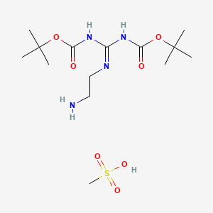 molecular formula C14H30N4O7S B1384640 2-[2,3-Bis(tert-butoxycarbonyl)guanidino]ethylamine hydrogen methanesulfonate CAS No. 1783835-25-5