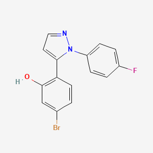 molecular formula C15H10BrFN2O B1384641 5-Bromo-2-(1-(4-fluorophenyl)-1H-pyrazol-5-yl)phenol CAS No. 1202029-81-9