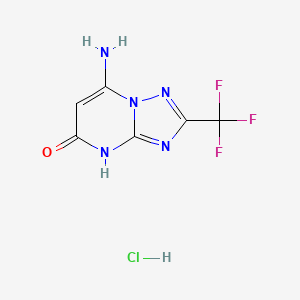 molecular formula C6H5ClF3N5O B1384642 7-氨基-2-(三氟甲基)[1,2,4]三唑并[1,5-a]嘧啶-5-醇盐酸盐 CAS No. 1949816-34-5