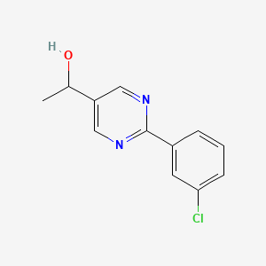 molecular formula C12H11ClN2O B13846482 1-(2-(3-Chlorophenyl)pyrimidin-5-yl)ethanol 