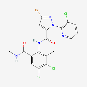 molecular formula C18H13BrCl3N5O2 B13846517 3-Bromo-1-(3-chloropyridin-2-yl)-N-(3,4-dichloro-2-methyl-6-(methylcarbamoyl)phenyl)-1H-pyrazole-5-carboxamide 