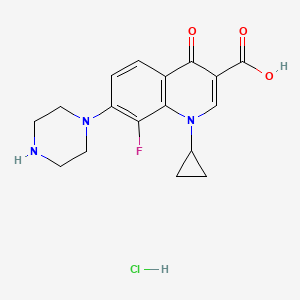 molecular formula C17H19ClFN3O3 B13846524 1-Cyclopropyl-8-fluoro-1,4-dihydro-4-oxo-7-(1-piperazinyl)-3-quinolinecarboxylic Acid Hydrochloride 