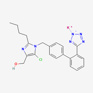 molecular formula C22H22ClKN6O B13846653 2-Butyl-5-chloro-1-[[2'-(2H-tetrazol-5-yl)[1,1'-biphenyl]-4-yl]methyl]-1H-imidazole-4-methanol Potassium Salt; Losartan Isomer Impurity; Losartan EP Impurity C; Isolosartan 