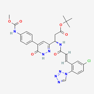 molecular formula C29H29ClN8O6 B1384666 rac-tert-Butyl (R,E)-3-(3-(5-chloro-2-(1H-tetrazol-1-yl)phenyl)acrylamido)-3-(5-(4-((methoxycarbonyl)amino)phenyl)-6-oxo-1,6-dihydropyridazin-3-yl)propanoate CAS No. 1187647-57-9