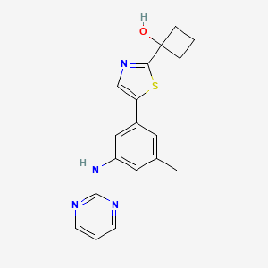 molecular formula C18H18N4OS B13846668 1-[5-[3-Methyl-5-(pyrimidin-2-ylamino)phenyl]-1,3-thiazol-2-yl]cyclobutan-1-ol 