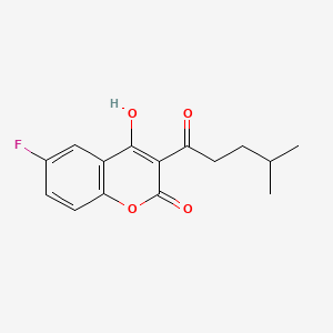molecular formula C15H15FO4 B13846675 6-Fluoro-4-hydroxy-3-(4-methylpentanoyl)-2H-chromen-2-one 