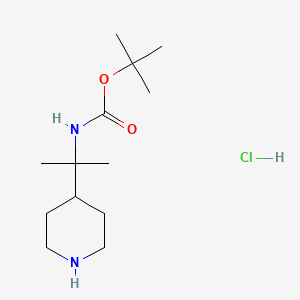 molecular formula C13H27ClN2O2 B13846746 tert-butyl N-(2-piperidin-4-ylpropan-2-yl)carbamate;hydrochloride 