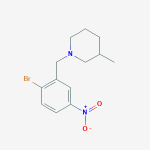 molecular formula C13H17BrN2O2 B1384686 1-[(2-溴-5-硝基苯基)甲基]-3-甲基哌啶 CAS No. 2137681-08-2