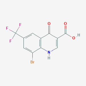 molecular formula C11H5BrF3NO3 B1384688 8-Bromo-4-hydroxy-6-(trifluoromethyl)quinoline-3-carboxylic acid CAS No. 1065093-77-7