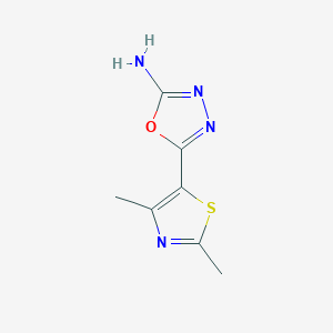 molecular formula C7H8N4OS B1384692 5-(2,4-Dimethyl-1,3-thiazol-5-YL)-1,3,4-oxadiazol-2-amine CAS No. 31877-60-8