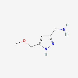 molecular formula C6H11N3O B1384694 1-[5-(甲氧基甲基)-1H-吡唑-3-基]甲胺 CAS No. 936940-44-2