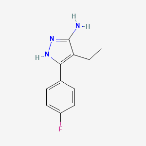 molecular formula C11H12FN3 B1384695 4-ethyl-5-(4-fluorophenyl)-1H-pyrazol-3-amine CAS No. 1187560-99-1