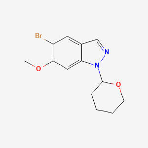 molecular formula C13H15BrN2O2 B1384698 5-Bromo-6-methoxy-1-(tetrahydro-2H-pyran-2-yl)-1H-indazole CAS No. 1613504-83-8