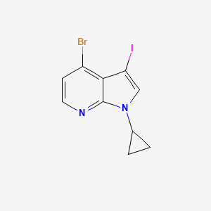molecular formula C10H8BrIN2 B1384700 4-Bromo-1-cyclopropyl-3-iodo-1H-pyrrolo[2,3-b]pyridine CAS No. 2358751-63-8