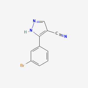 molecular formula C10H6BrN3 B1384705 3-(3-bromophenyl)-1H-pyrazole-4-carbonitrile CAS No. 1170378-39-8