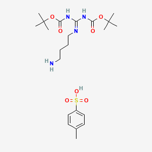 molecular formula C22H38N4O7S B1384707 4-[2,3-Bis(tert-butoxycarbonyl)guanidino]butyl-1-amine hydrogen 4-methylbenzenesulfonate CAS No. 1783835-19-7