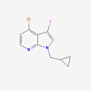 molecular formula C11H10BrIN2 B1384714 4-溴-1-环丙基甲基-3-碘-1H-吡咯并[2,3-b]吡啶 CAS No. 2358751-38-7