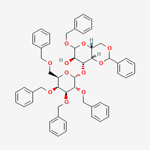 Benzyl 3-O-(2,3,4,6-tetra-O-benzyl-a-D-galactopyranosyl)-4,6-O-benzylidene-D-galactopyranose