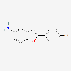 molecular formula C14H10BrNO B13847232 2-(4-Bromophenyl)-1-benzofuran-5-amine 