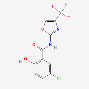 molecular formula C11H6ClF3N2O3 B13847239 2-Hydroxy-5-chloro-N-(5-trifluoromethyl-2-oxazolyl)benzamide 