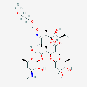 molecular formula C40H74N2O15 B13847293 (3R,4S,5S,6R,7R,9R,10Z,11S,12R,13S,14R)-14-ethyl-7,12,13-trihydroxy-4-[(2R,4R,5S,6S)-5-hydroxy-4-methoxy-4,6-dimethyloxan-2-yl]oxy-6-[(2S,3R,4S,6R)-3-hydroxy-6-methyl-4-(methylamino)oxan-2-yl]oxy-3,5,7,9,11,13-hexamethyl-10-[[1,1,2,2-tetradeuterio-2-(trideuteriomethoxy)ethoxy]methoxyimino]-oxacyclotetradecan-2-one 