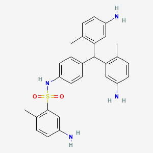 molecular formula C28H30N4O2S B1384731 5-Amino-N-(4-(bis(5-amino-2-methylphenyl)methyl)phenyl)-2-methylbenzenesulfonamide CAS No. 1226500-00-0
