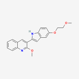 molecular formula C21H20N2O3 B13847316 Quinoline, 2-methoxy-3-[5-(2-methoxyethoxy)-1H-indol-2-yl]- CAS No. 820977-36-4