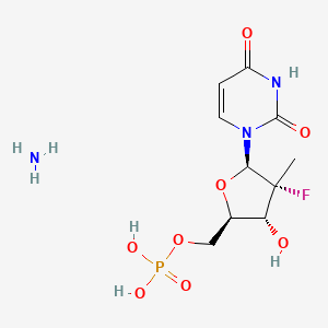 molecular formula C10H17FN3O8P B13847357 azane;[(2R,3R,4R,5R)-5-(2,4-dioxopyrimidin-1-yl)-4-fluoro-3-hydroxy-4-methyloxolan-2-yl]methyl dihydrogen phosphate 