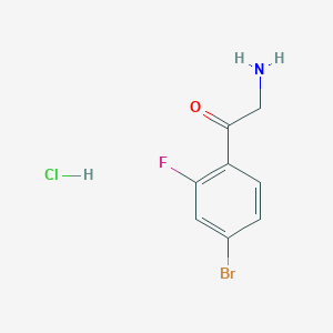 molecular formula C8H8BrClFNO B1384736 2-Amino-1-(4-bromo-2-fluorophenyl)ethan-1-one hydrochloride CAS No. 1402664-85-0